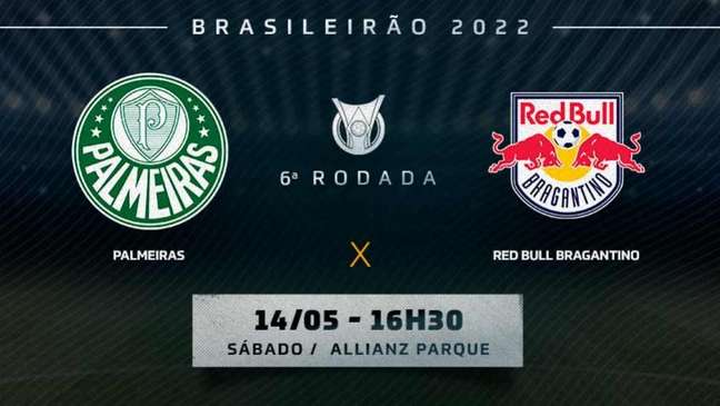 Palmeiras e Red Bull Bragantino se enfrentam pelo Brasileirão, neste sábado (Foto: Montagem LANCE!)