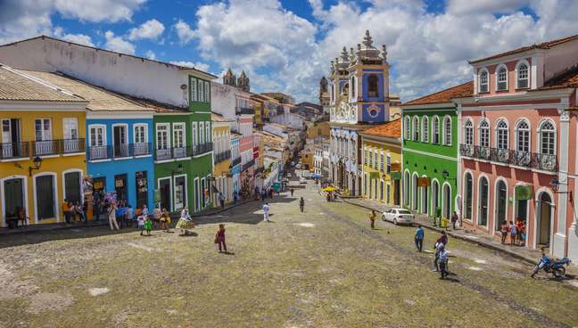 O Pelourinho, no Centro Histórico, é um dos cartões-postais de Salvador.
