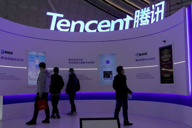 Logo da Tencent em evento em Wuzhen, China
 23/11/2020 REUTERS/Aly Song