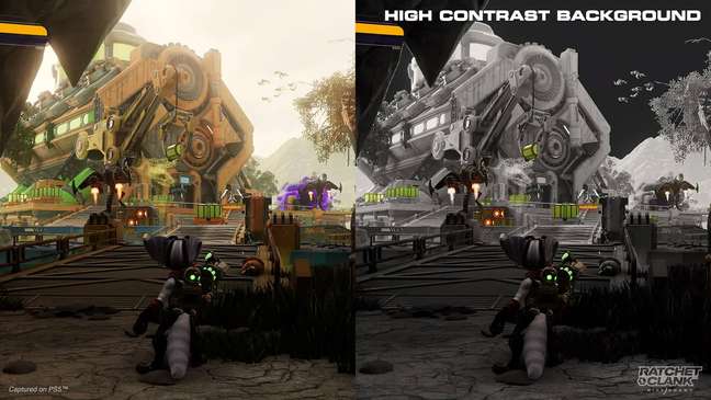 Exemplo de aplicação prática do modo de alto contraste do plano de fundo (imagem: Sony/divulgação)