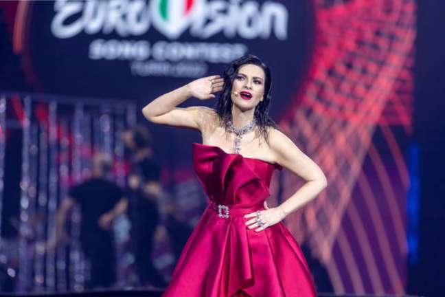 Laura Pausini durante a segunda semifinal do Eurovision