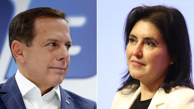 João Doria e Simone Tebet; ex-governador e senadora disputam candidatura ao Planalto entre os partidos da terceira via