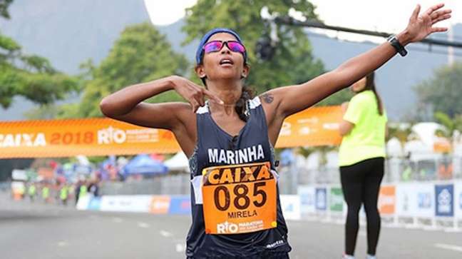 Mirela Andrade na Maratona do Rio 2018. Em Assunção, neste domingo, ela foi bicampeã do Sul-Americano de Maratona ao marcar 2h39m57s. (Divulgação)