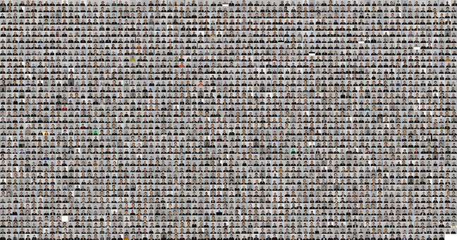 Esse aglomerado de imagens contém as fotos de 2.884 uigures detidos