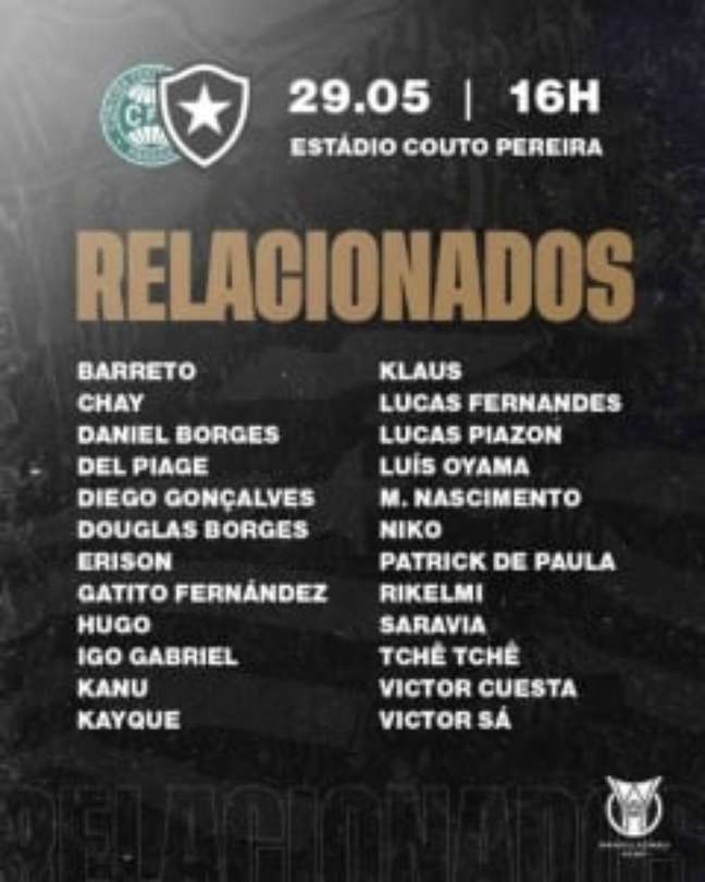 Relacionados do Botafogo (Foto: Divulgação/Botafogo)