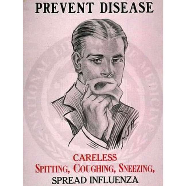 Such posters were part of an information campaign that tried to control the pandemic