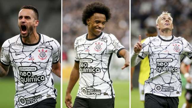 Trio soma 11 gols na temporada pelo Timão (Foto: Agência Corinthians)