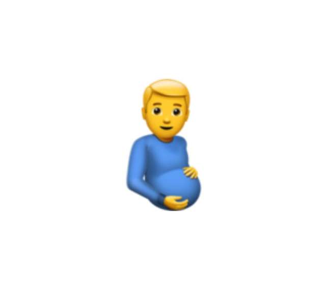 Novo emoji de homem grávido 