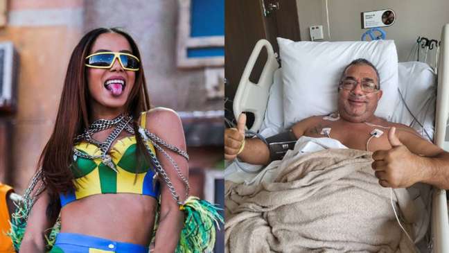 Anitta compartilhou uma foto do pai, Mauro Machado, deitado em uma cama de hospital e revelou que ele passou uma cirurgia.
