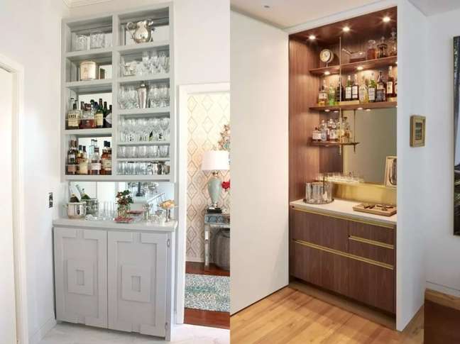 Opt for open compartments so that everything is close at hand.  / For a fancier look and to help with housework, include ceiling lights.