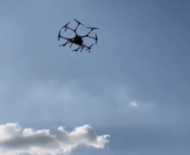 Imagem do drone utilizado durante o evento em Uberlândia (MG)