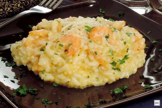 Shrimp risotto with ricotta - Photo: Guia da Cozinha Shrimp risotto with ricotta - Photo: Guia da Cozinha
