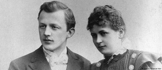 Amalie Auguste Melitta Bentz com o marido, Johannes Emil Hugo Bentz