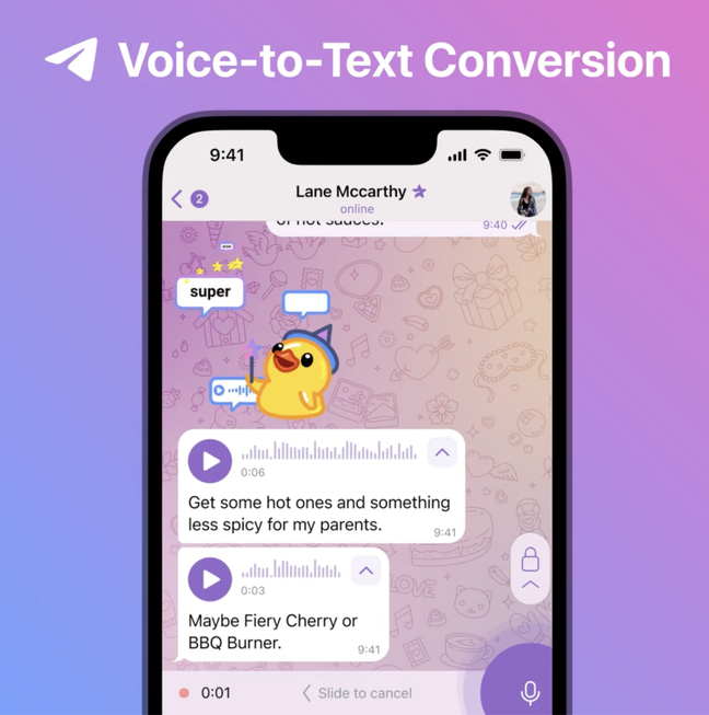Telegram Premium oferece opção para transcrever mensagens de voz 