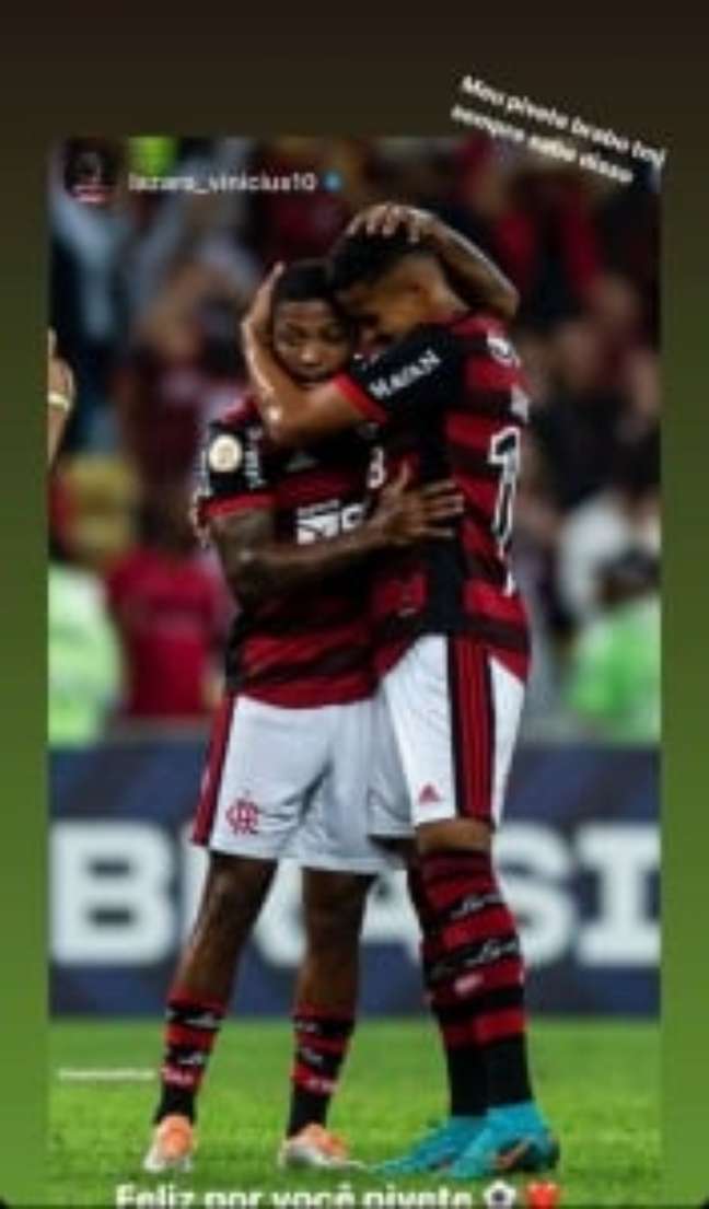 Lázaro postou a foto ao lado de Marinho no jogo do último sábado (Foto: Reprodução/Instagram)