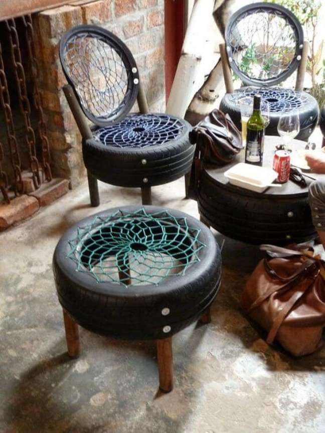 59. Crie peças únicas com o artesanato com pneus. Fonte: ArchZine FR