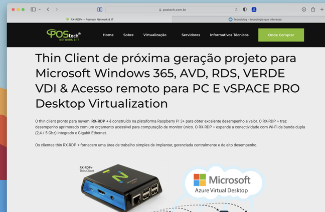 RX-RDP+ aparece em site de empresa brasileira 