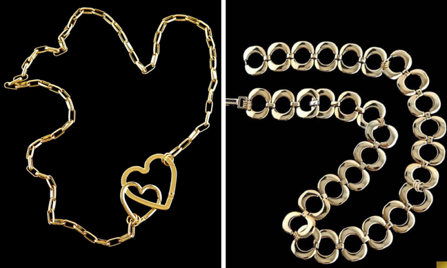 Chains worn by Paula Terrare Chains worn by Paula Terrare