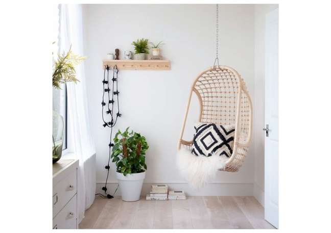 Much loved in the 1970s, a hanging chair perfectly embodies the free-spirited look and makes a fantastic style statement in the corner of a room.