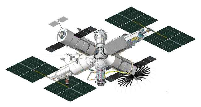 Esquema da futura estação espacial russa (Imagem: Reprodução/Roscosmos)