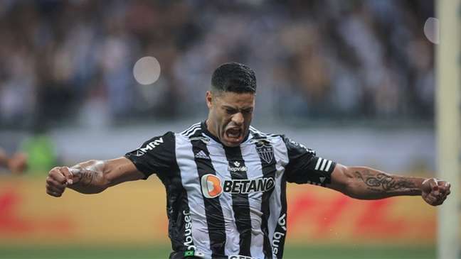 Hulk marcou de pênalti nos minutos finais do primeiro tempo contra o Palmeiras (Foto: Divulgação / Atlético-MG)