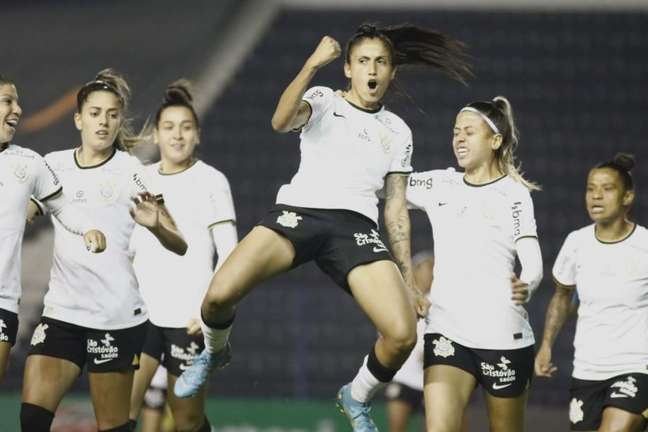 Jogadoras do Timão celebrando a vitória (Foto: Rodrigo Gazzanel / Ag. Corinthians) Jogadoras do Timão celebrando a vitória (Foto: Rodrigo Gazzanel / Ag. Corinthians)