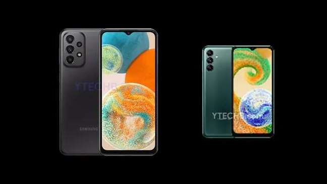 Galaxy A23 5G (direita) e Galaxy A04s (esquerda) (Imagem: Reprodução/YTECHB) Galaxy A23 5G (direita) e Galaxy A04s (esquerda) (Imagem: Reprodução/YTECHB)