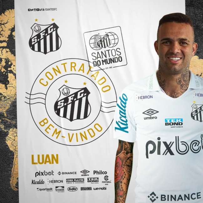 Luan foi anunciado pelo Santos na tarde desta sexta-feira (Foto: Divulgação / Santos)