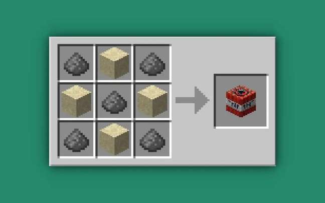 Pólvora e areia são os ingredientes para fazer TNT no Minecraft (Montagem: Caio Carvalho)