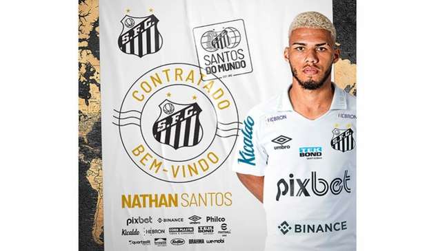 Nathan foi anunciado pelo Santos na manhã desta sexta-feira (Divulgação/Santos)