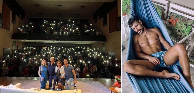 The actor with his co-stars after a performance and in a moment of relaxation The actor with his co-stars after a performance and in a moment of relaxation
