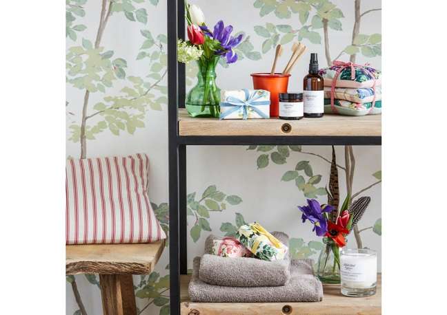 Display cute toiletries on open shelves. Display cute toiletries on open shelves.