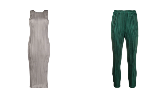 Issey Miyake dress and pants available on Farfetch Issey Miyake dress and pants available on Farfetch