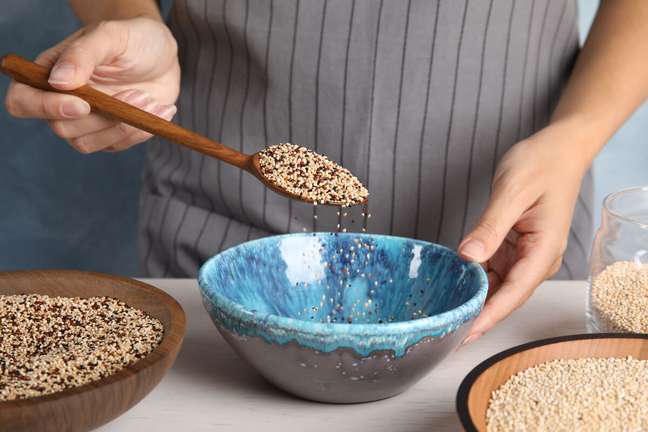Quinoa can be used in the preparation of various foods. Quinoa can be used in the preparation of various foods.