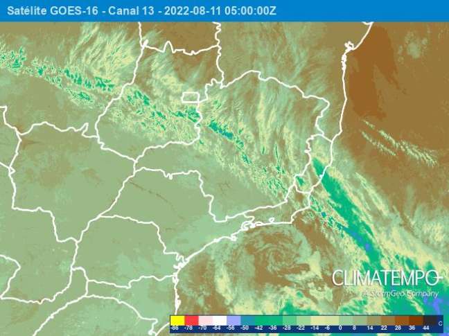 Ciclone extratropical na costa de SP e do RJ por volta das 2 horas da madrugada de 11/8/2022