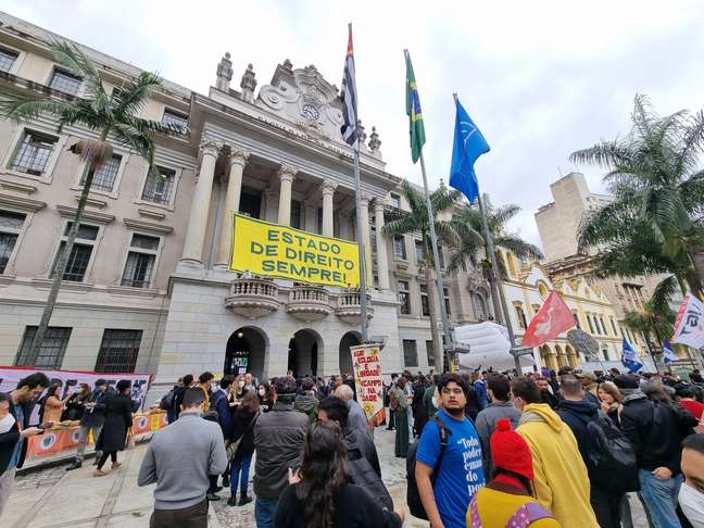 Ato pela democracia na Faculdade de Direito da USP