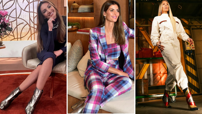 Famosas com bota metalizada 