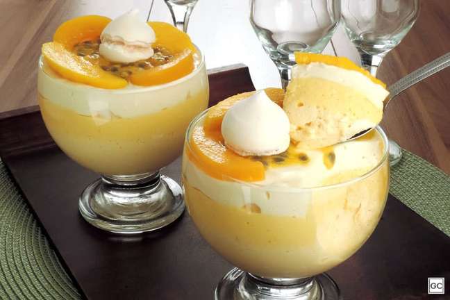 Peach, mango and passion fruit mousse - Photo: Guia da Cozinha Peach, mango and passion fruit mousse - Photo: Guia da Cozinha