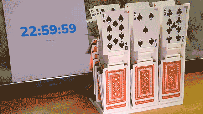 The designer creates a mechanical watch with cards