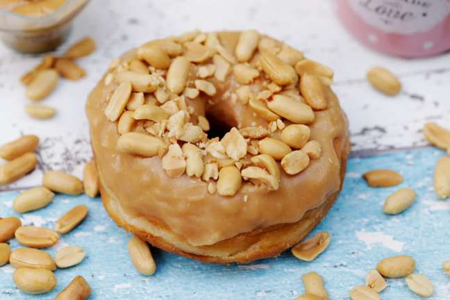 Banana donut with peanuts Banana donut with peanuts