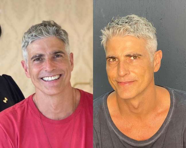 Reynaldo Gianecchini, ator. Primeira foto: antes. Segunda: depois. Foto: Reprodução Instagram / @reynaldogianecchini