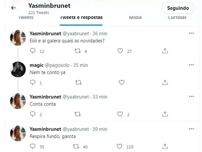 Yasmin Brunet, Medina's ex-wife, was not happy to hear about the new novel