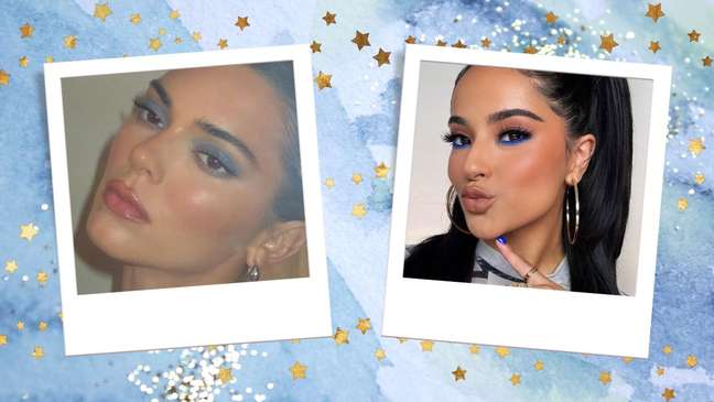 Alert!  Blue eyeshadow is the trend of the moment.