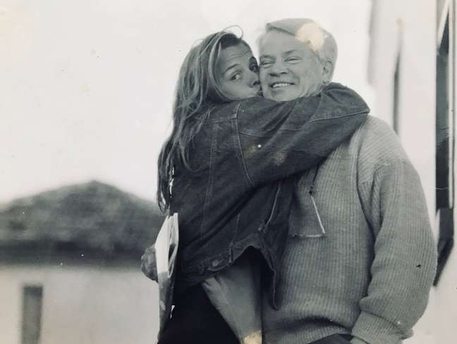 Mariana Becker with her father Mariana Becker with her father