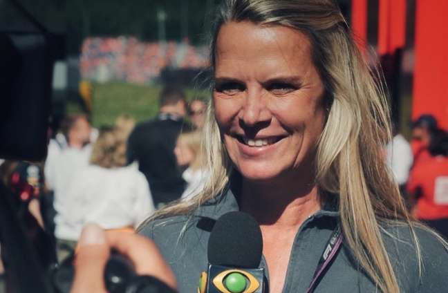 The journalist Mariana Becker on the pitch The journalist Mariana Becker on the pitch