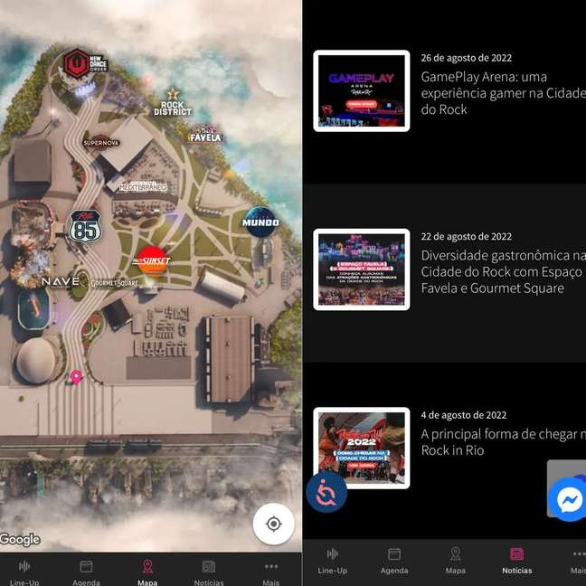 You can check the City of Rock map in the app (Image: Screenshot / Natalie Rosa)