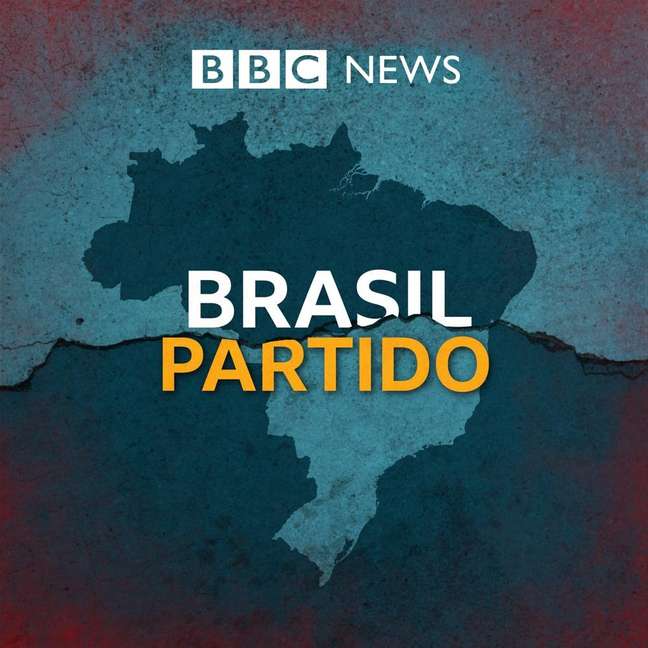 Arte com o logo da BBC News, o mapa do Brasil e os dizeres 'Brasil partido'