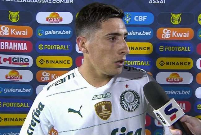 Merentiel marca seu primeiro gol com a camisa do Palmeiras (Foto: Reprodução)