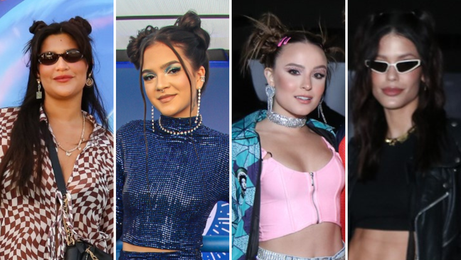 Celebrities with space sandwiches at Rock in Rio 