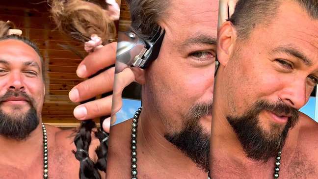 Jason Momoa shaves his head in environmental protest Jason Momoa shaves his head in environmental protest